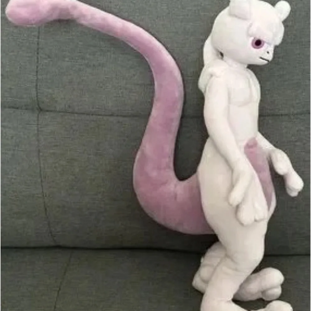 Plush Cat Toy - Soft Pink and White Standing Plush